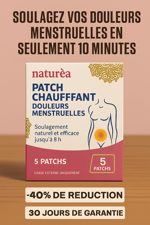 Patch Chauffant Naturéa – Soulagement des Douleurs Menstruelles (Boîte de 5 patchs)