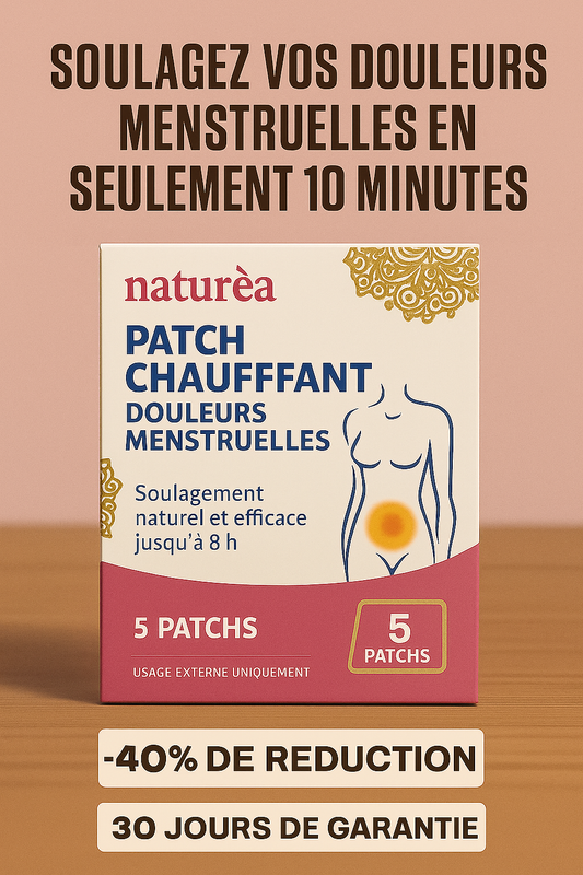 Patch Chauffant Naturéa – Soulagement des Douleurs Menstruelles (Boîte de 5 patchs)
