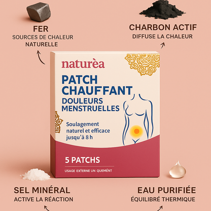 Patch Chauffant Naturéa – Soulagement des Douleurs Menstruelles (Boîte de 5 patchs)